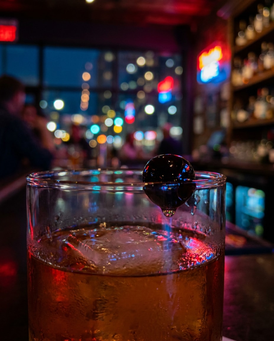 neon cocktail garnish photo
