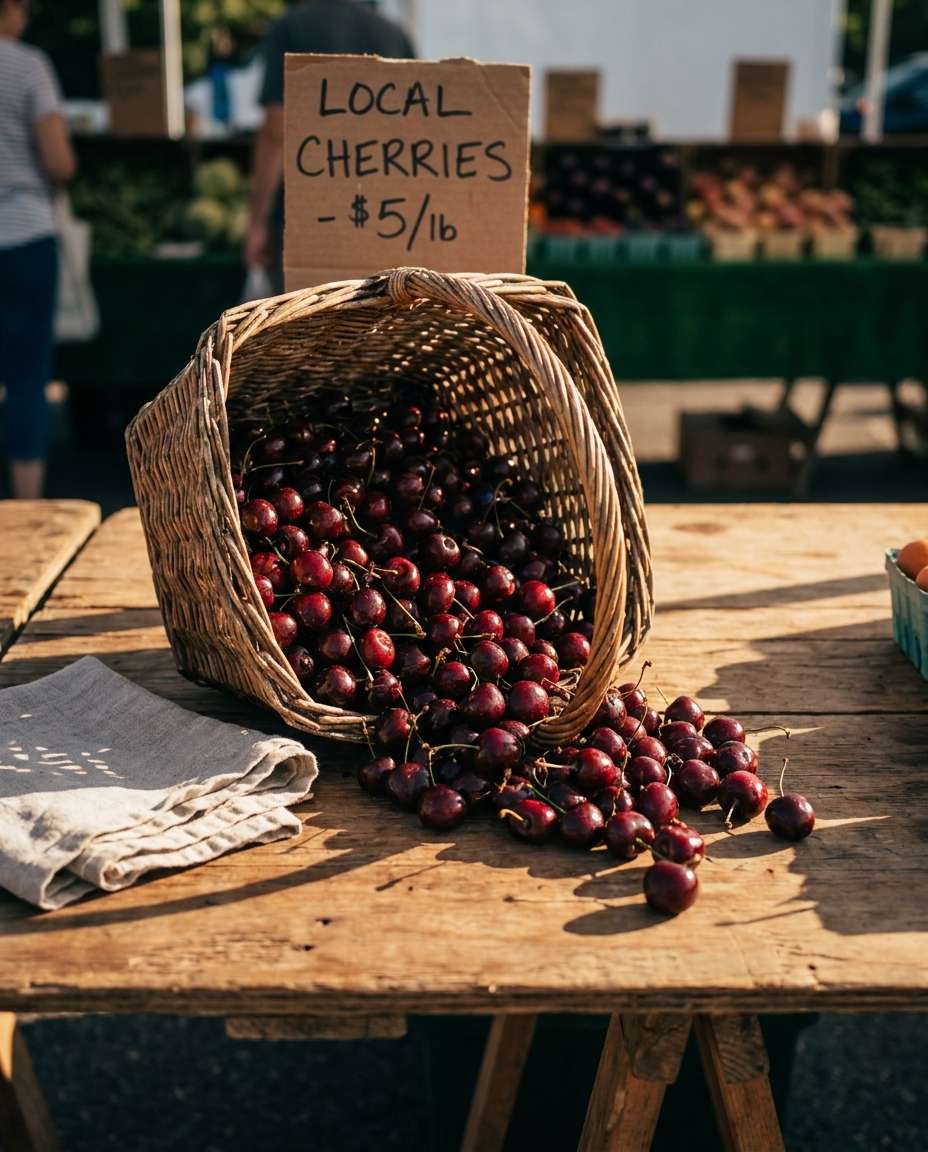 rustic farmers market basket photo
