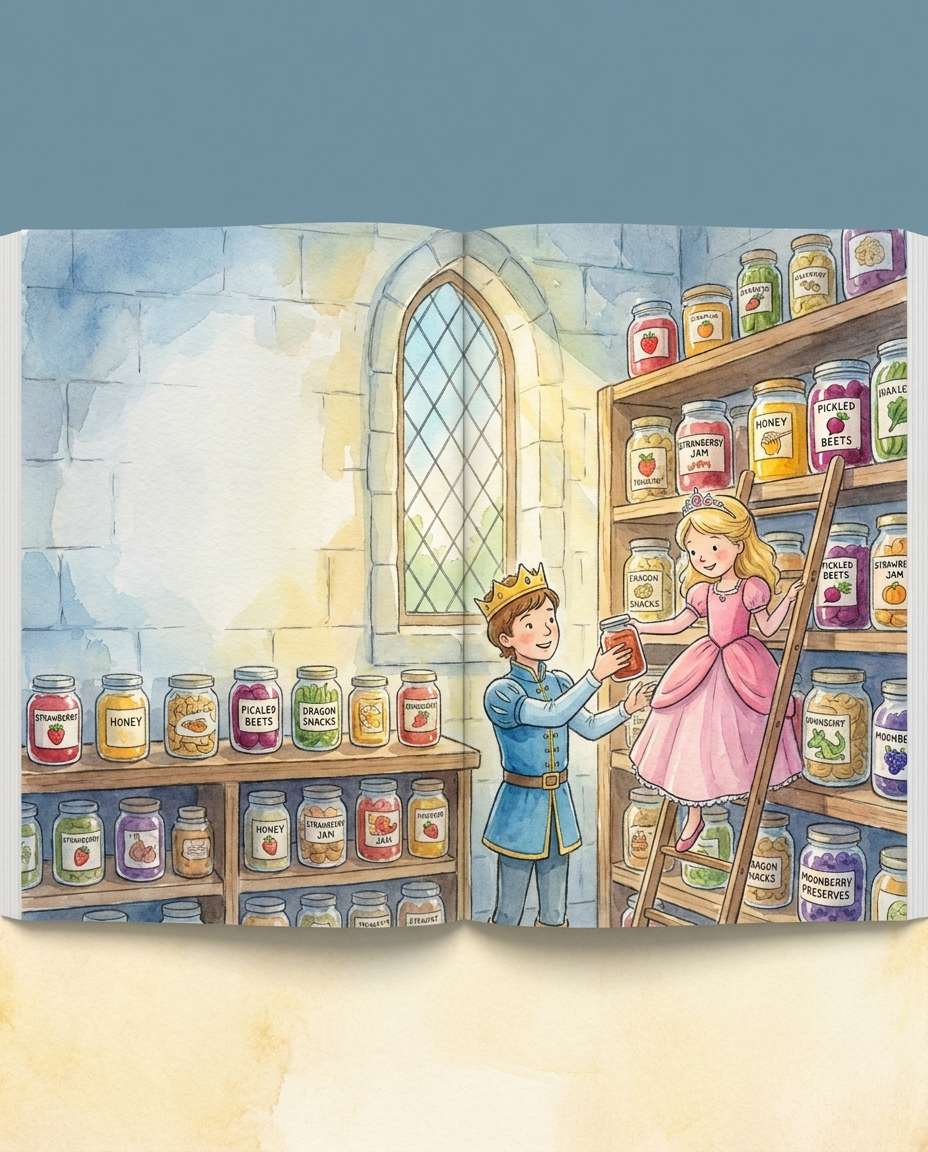 watercolor castle pantry photo