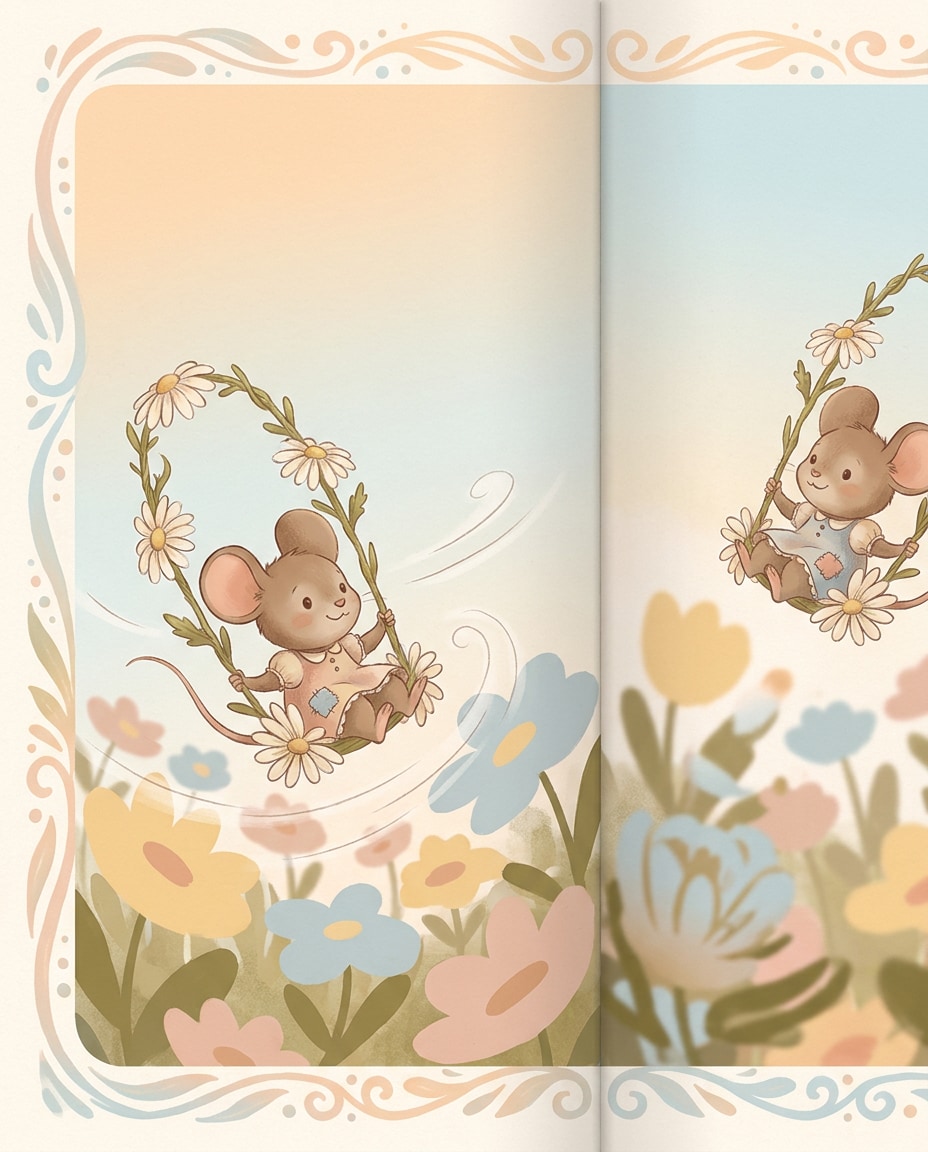 pastel meadow swing photo