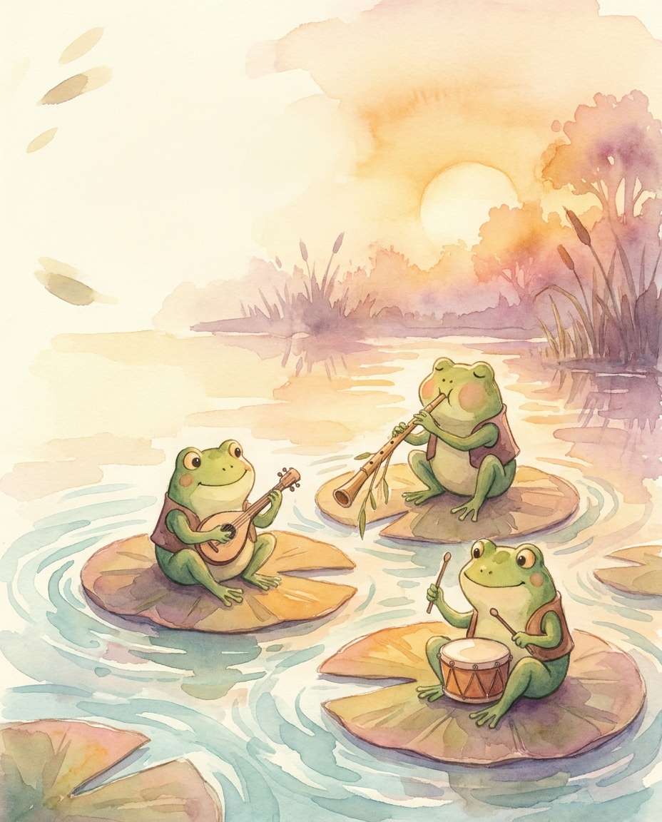 watercolor river music photo
