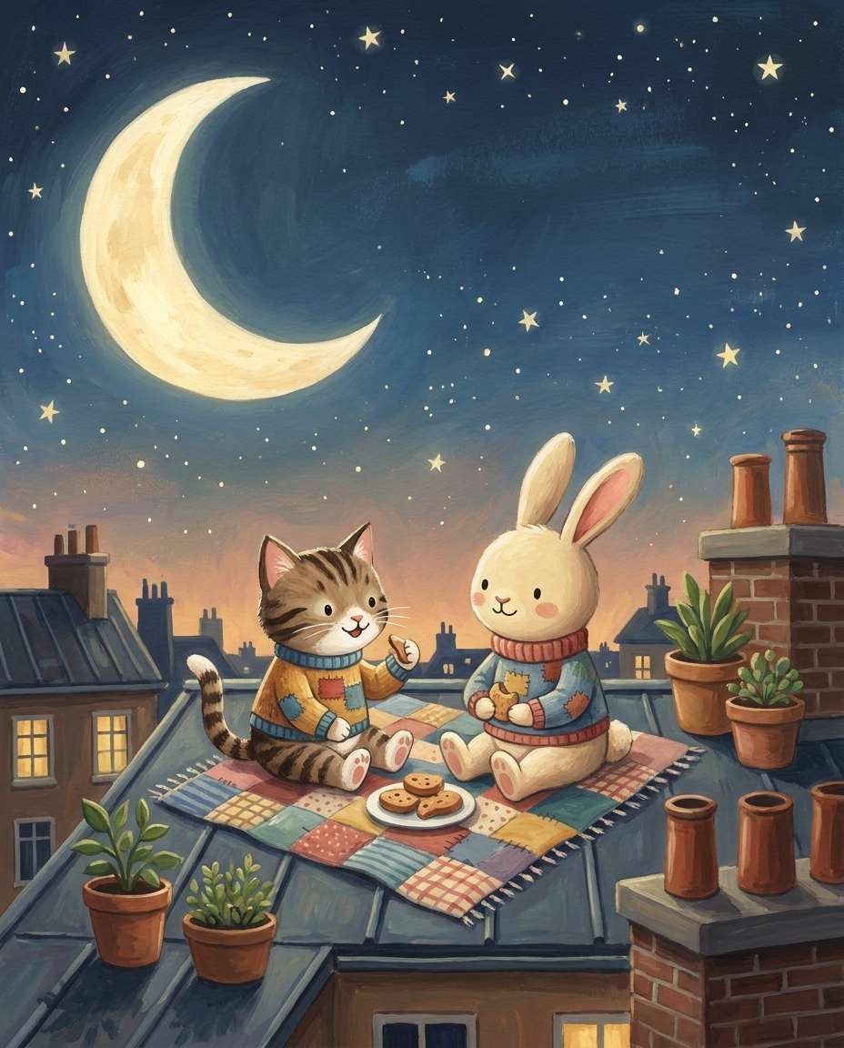 gouache moon picnic photo