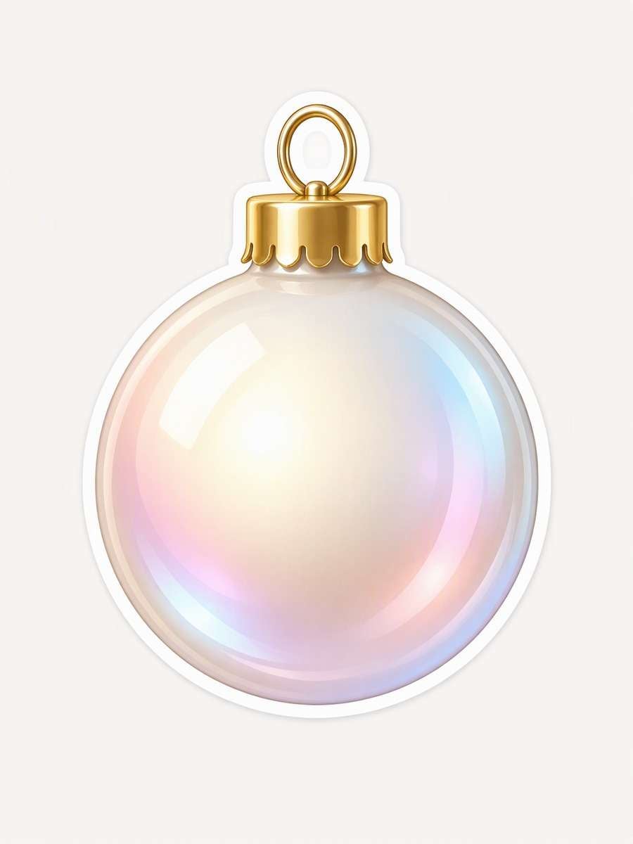 Pearl Christmas Bauble: AI-generated Christmas sticker prompts example