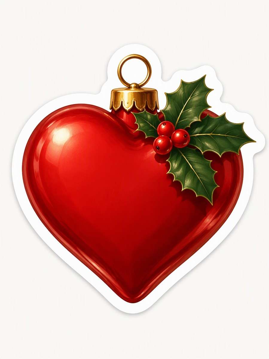 Holly Heart Ornament: original AI-generated concept preview