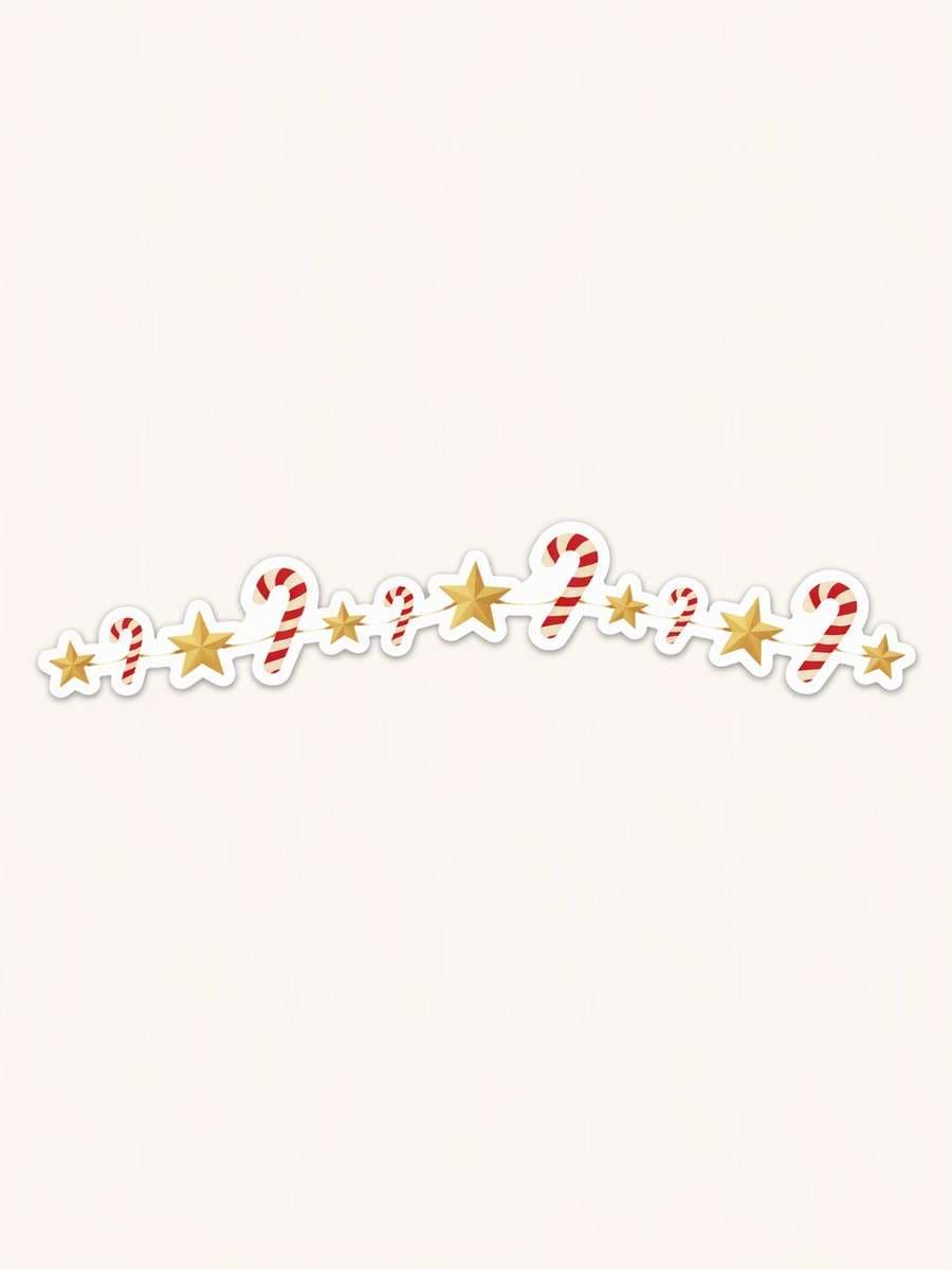 Candy-Cane Border Strip: AI-generated Christmas sticker prompts example