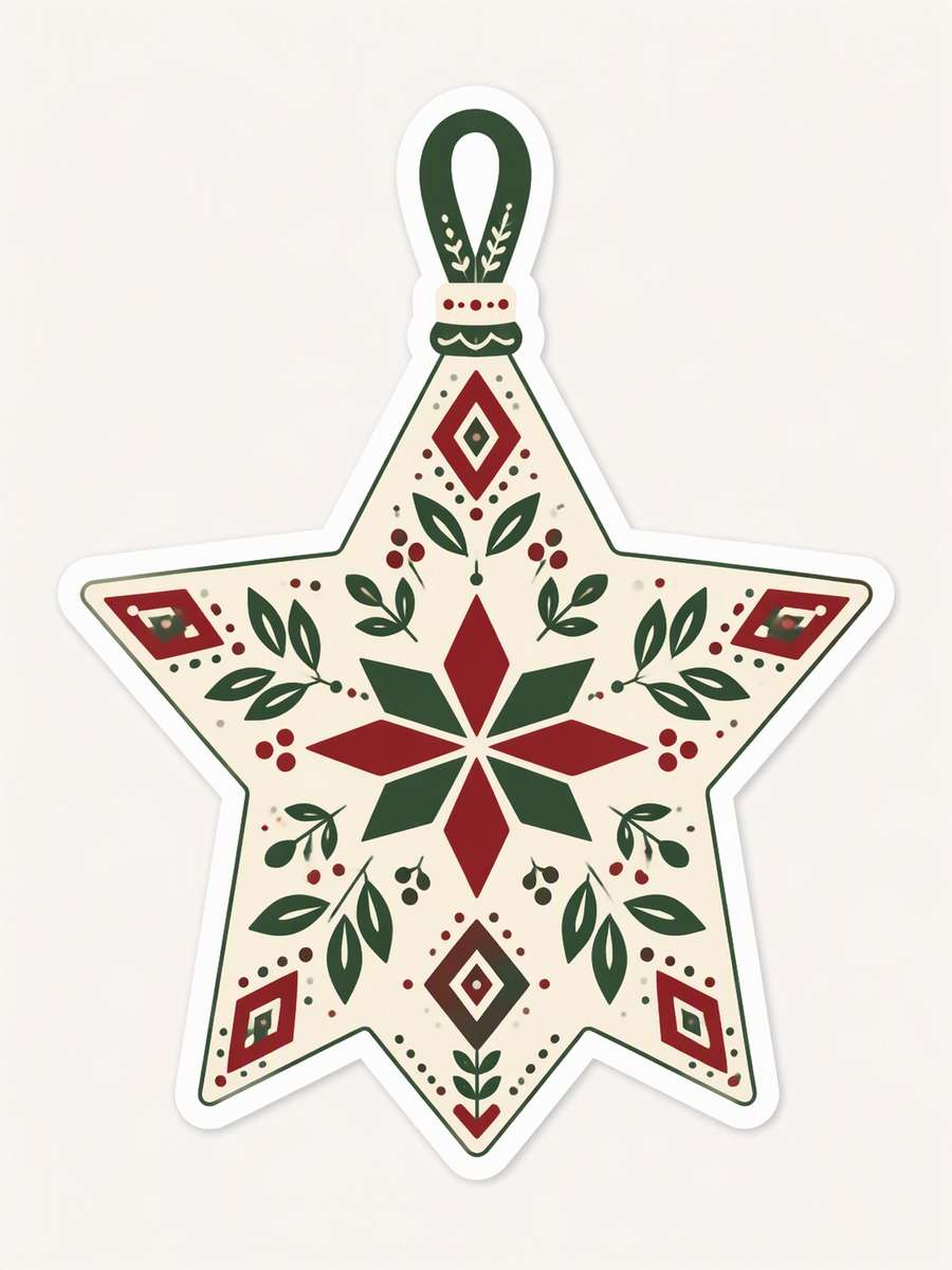 Nordic Star Ornament: AI-generated Christmas sticker prompts example