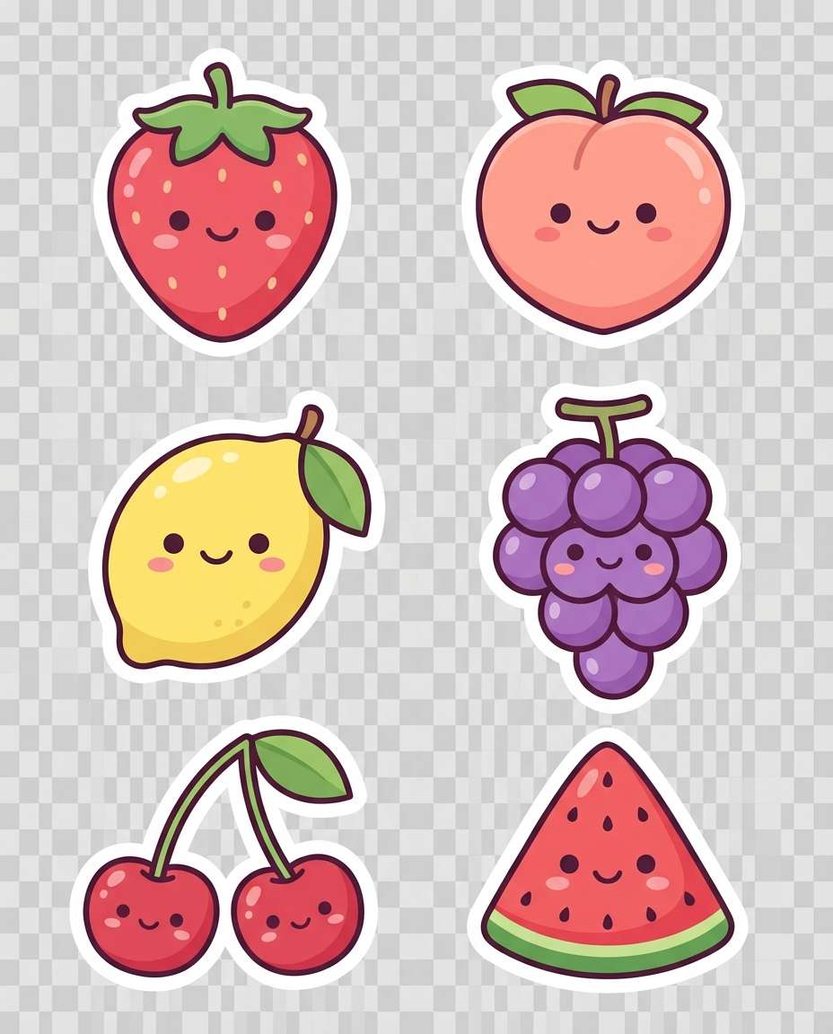kawaii fruit set photo