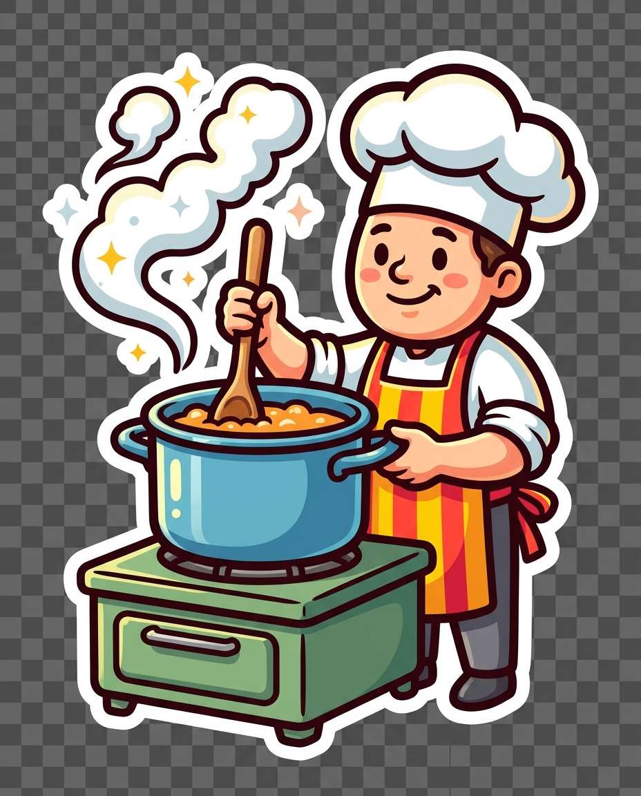 chef cooking scene photo