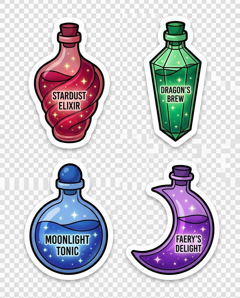 fantasy potion bottles photo