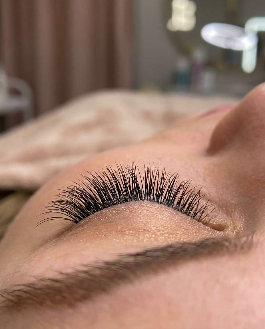 eyelash extension detail photo