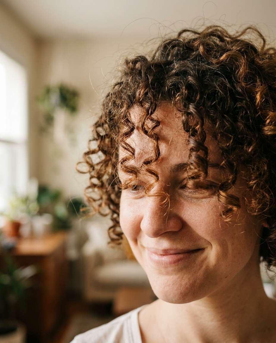 curly hair detail photo
