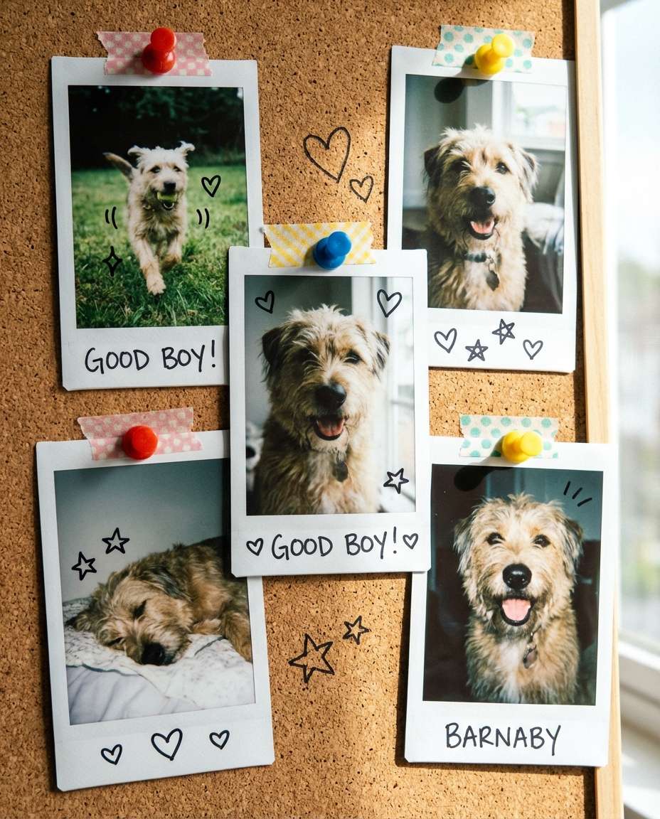 pet polaroid wall photo