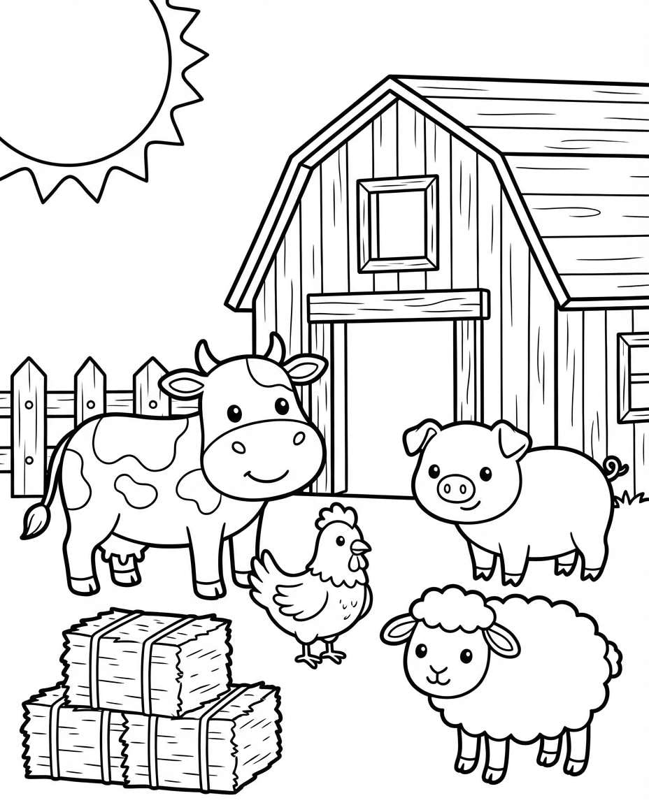 farm animals barn photo