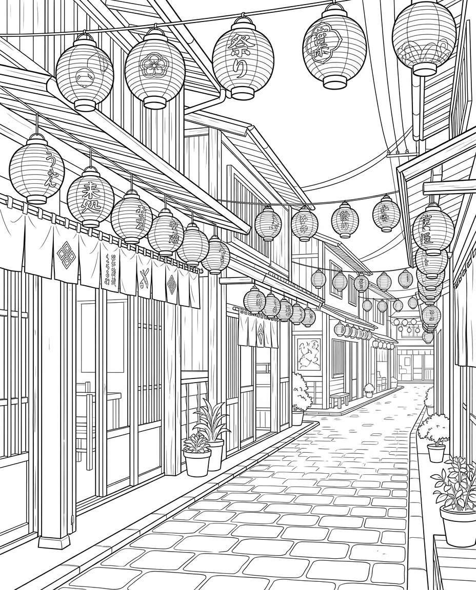 japanese lantern street photo