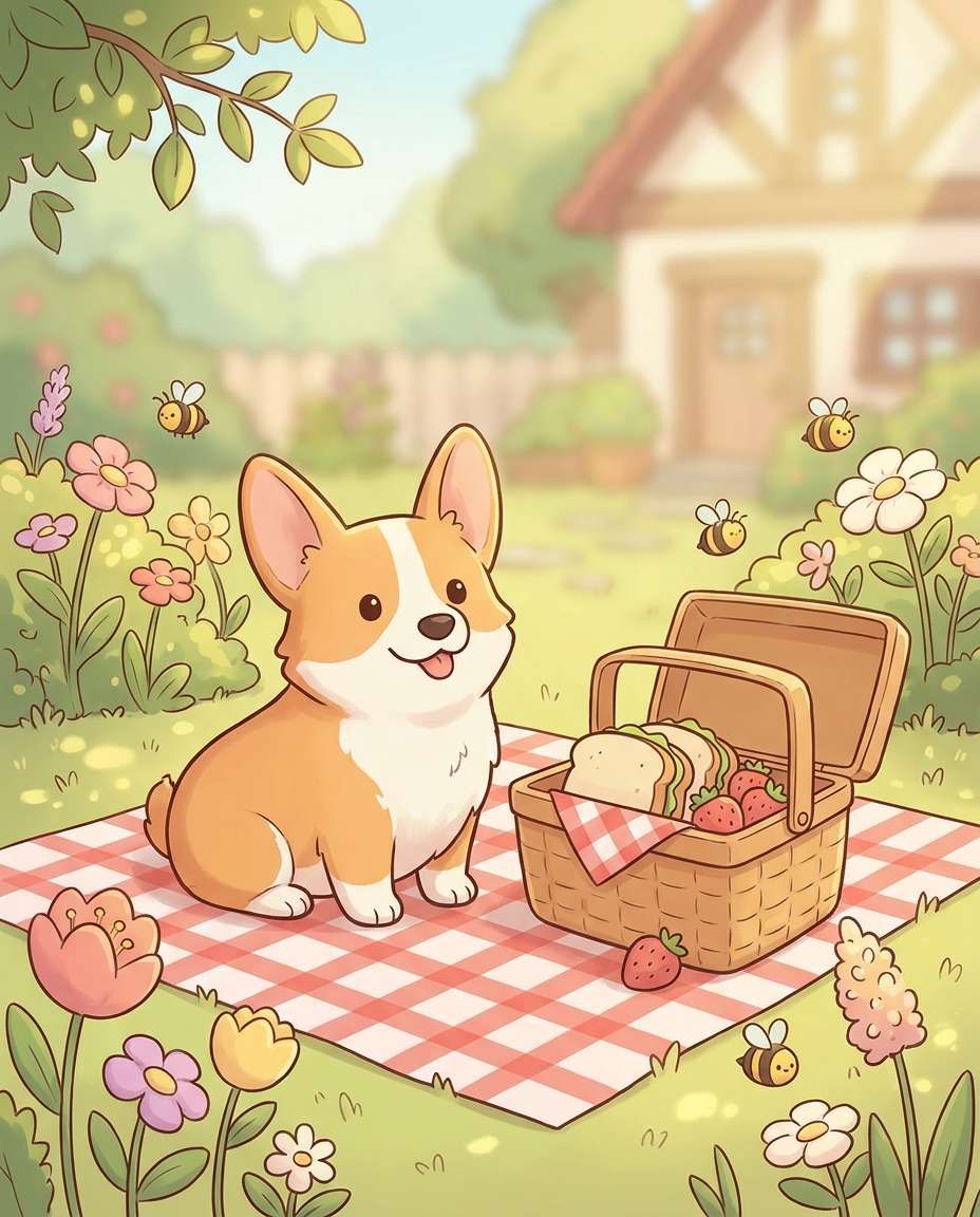 garden picnic basket photo