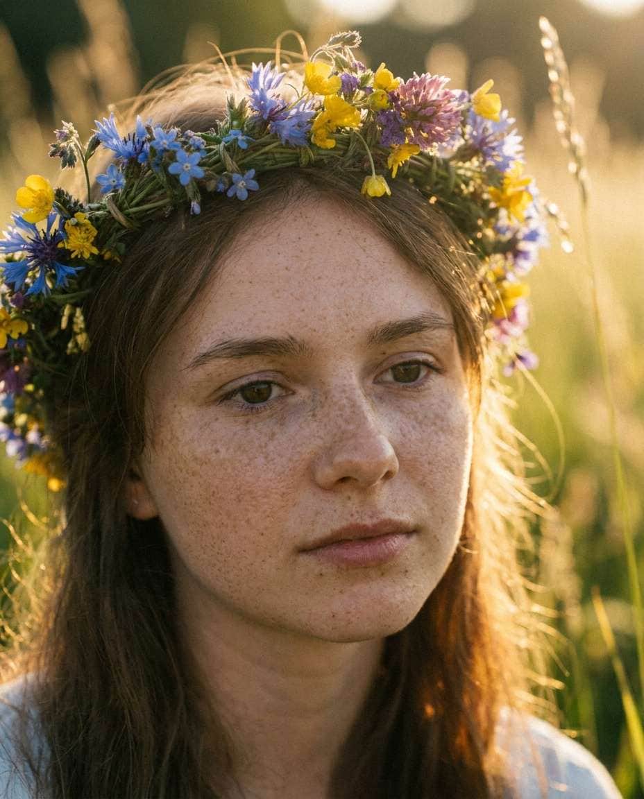 wildflower crown closeup photo