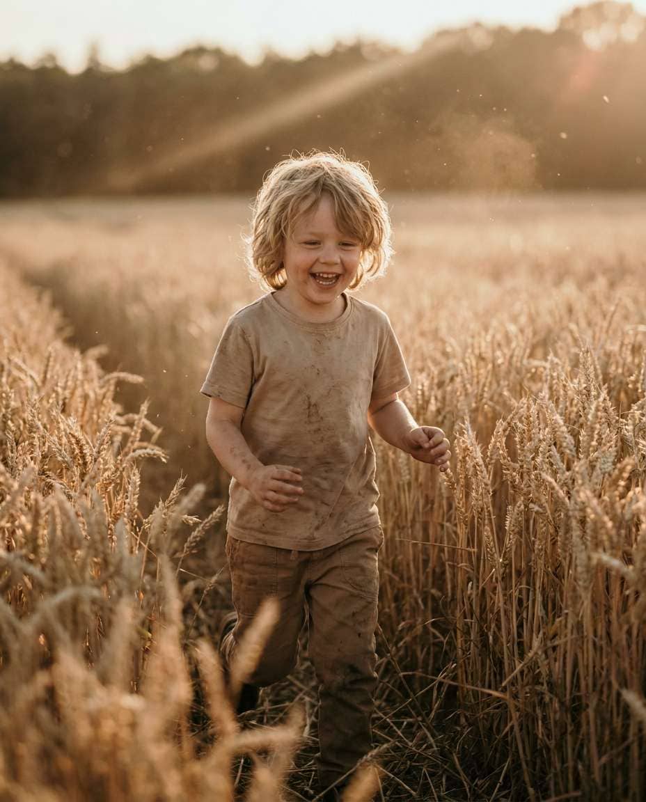 golden wheat run photo