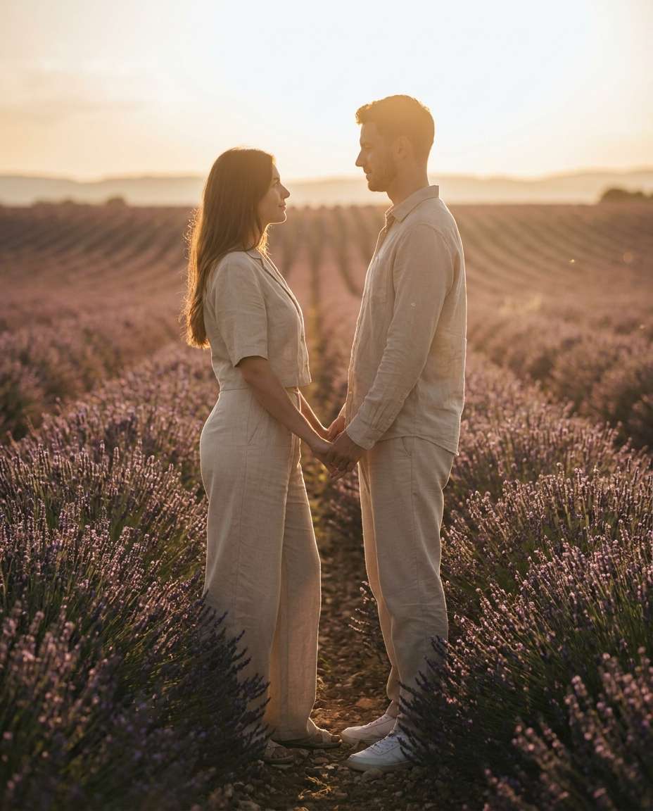 lavender field couple photo