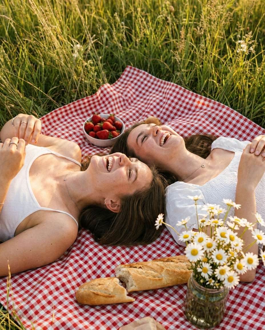 picnic blanket friends photo