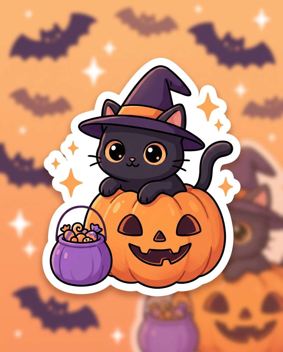 halloween witch kitty photo