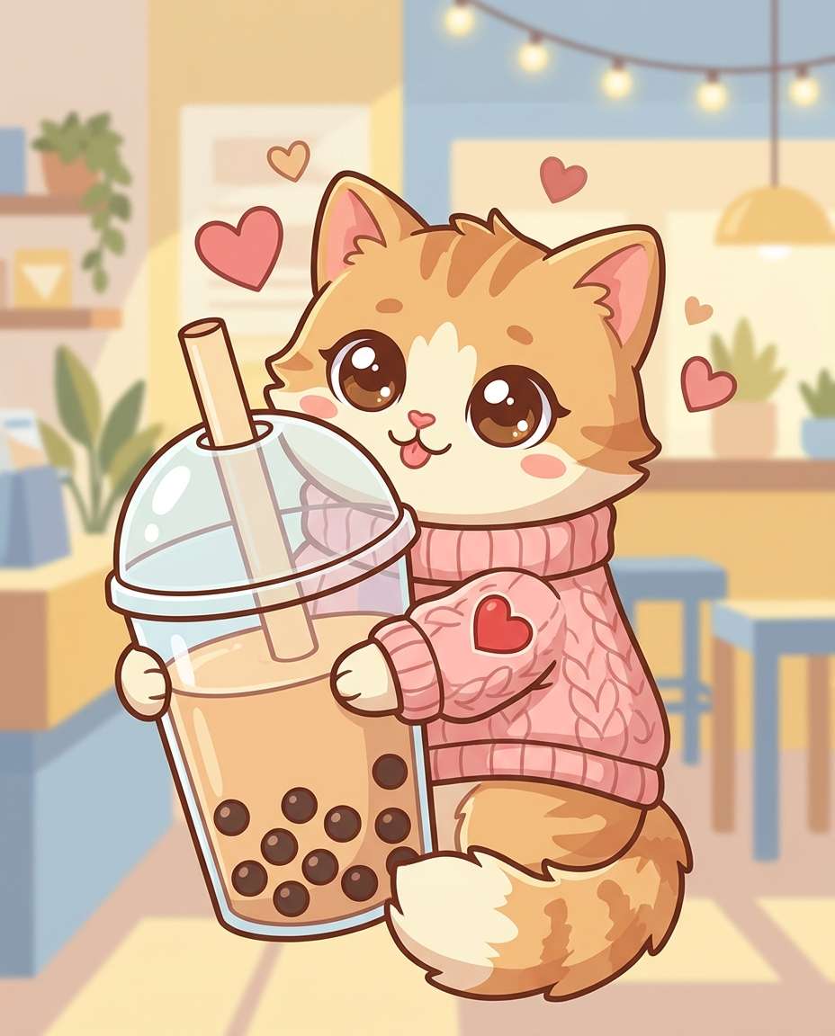 bubble tea kitty photo