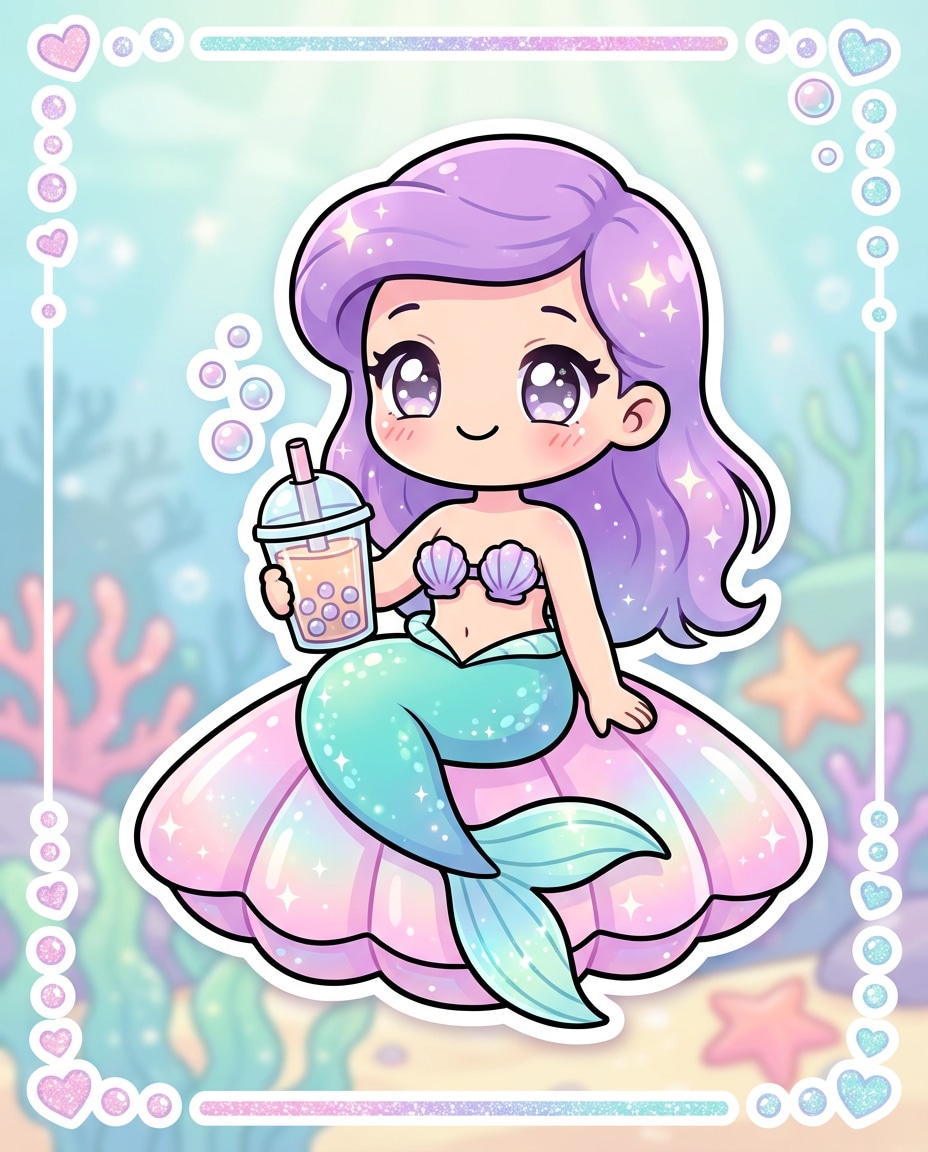 mermaid bubble tea photo