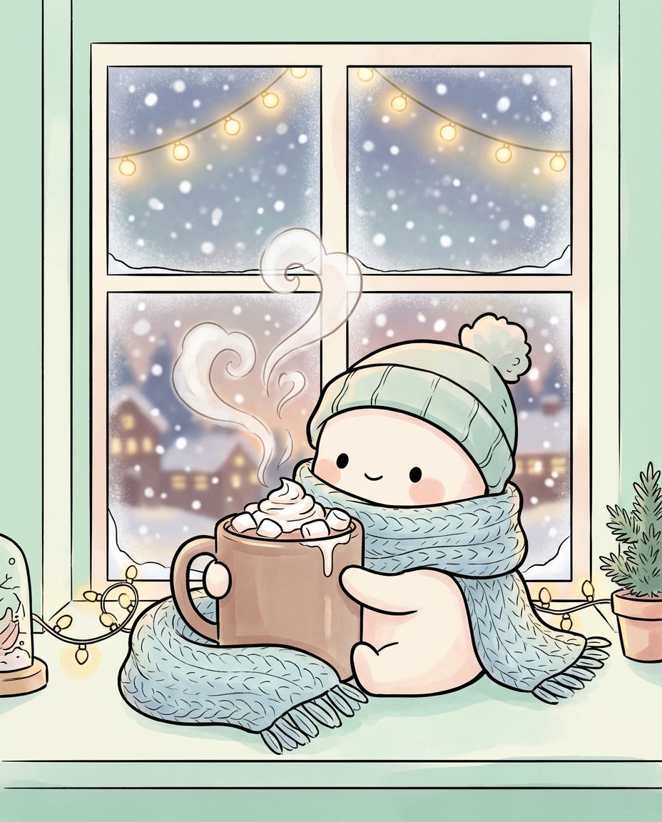 winter cocoa hug photo