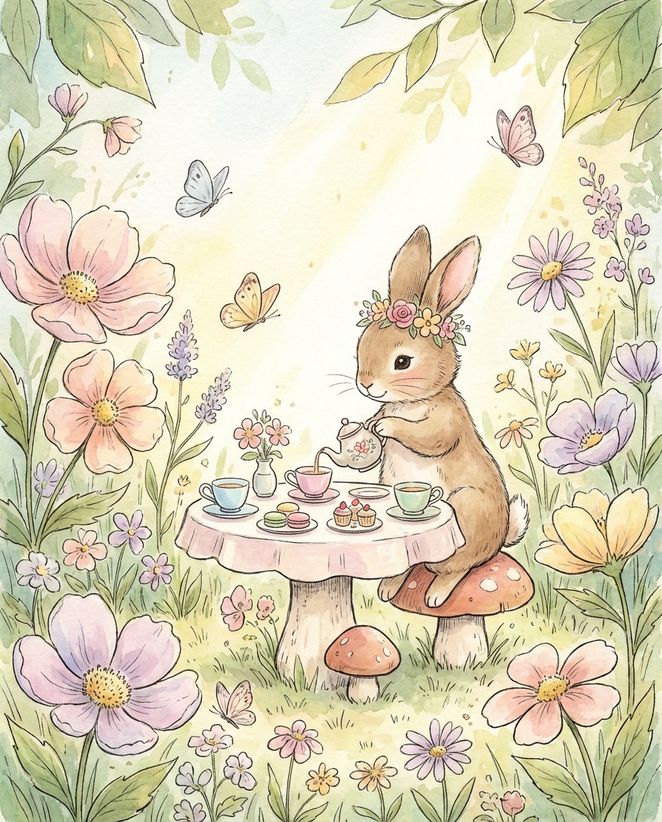 garden bunny tea photo