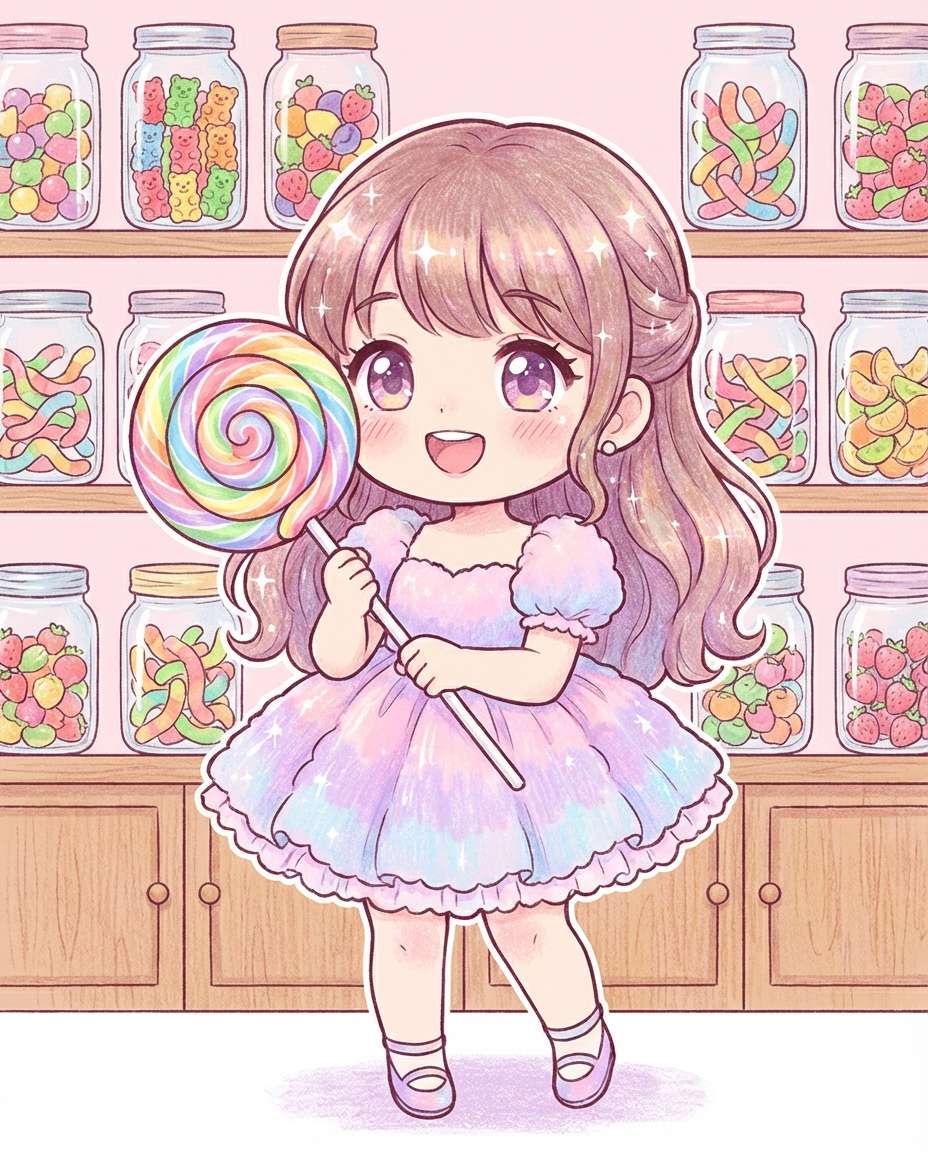 candy shop girl photo