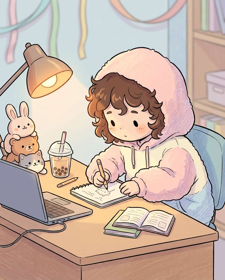 chibi study desk photo