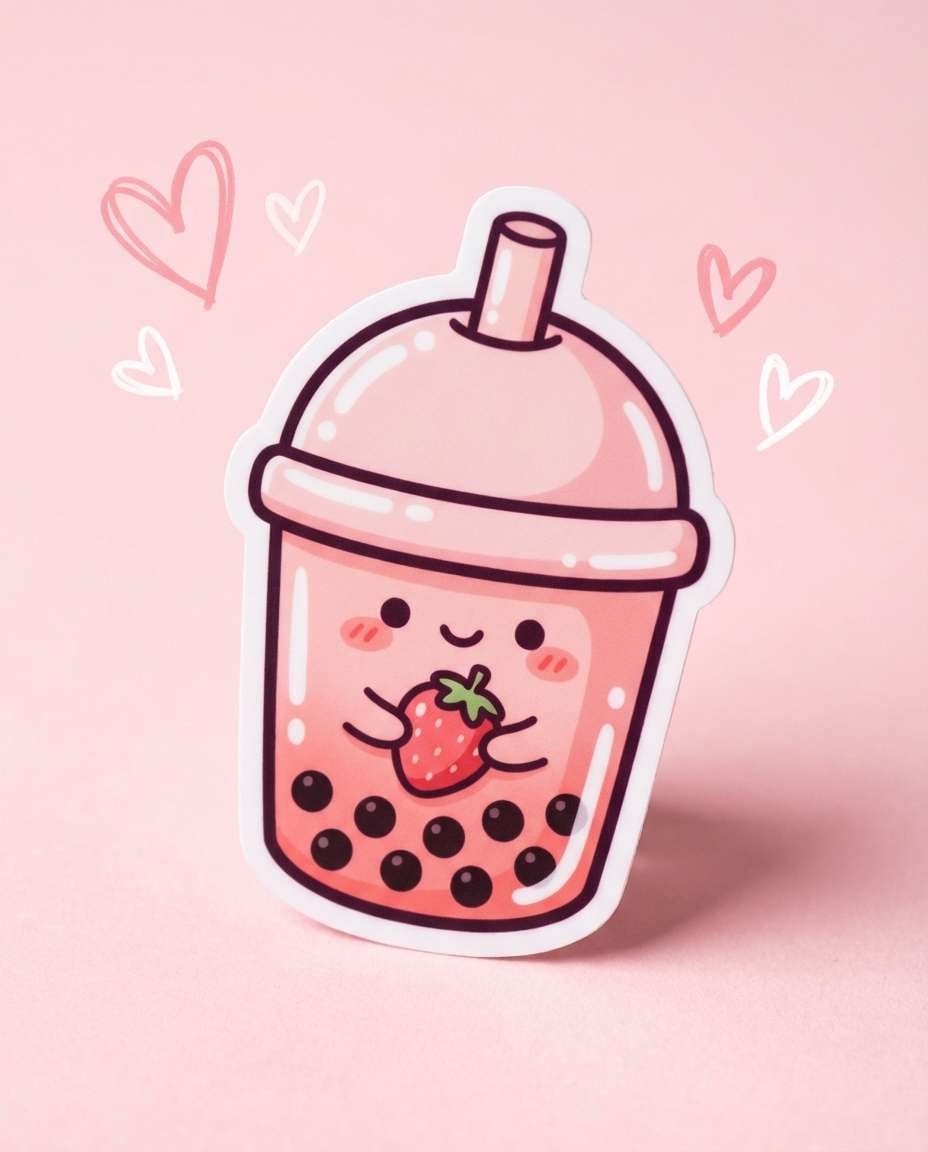 strawberry milk tea photo