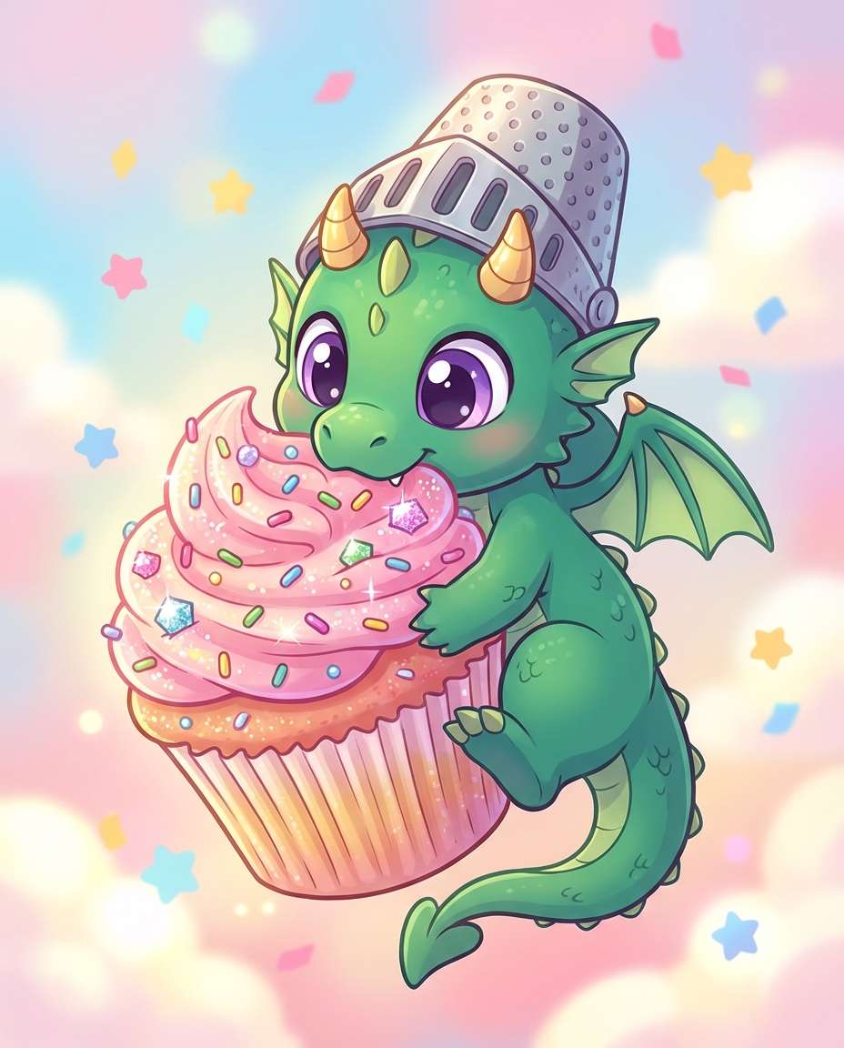 baby dragon cupcake photo