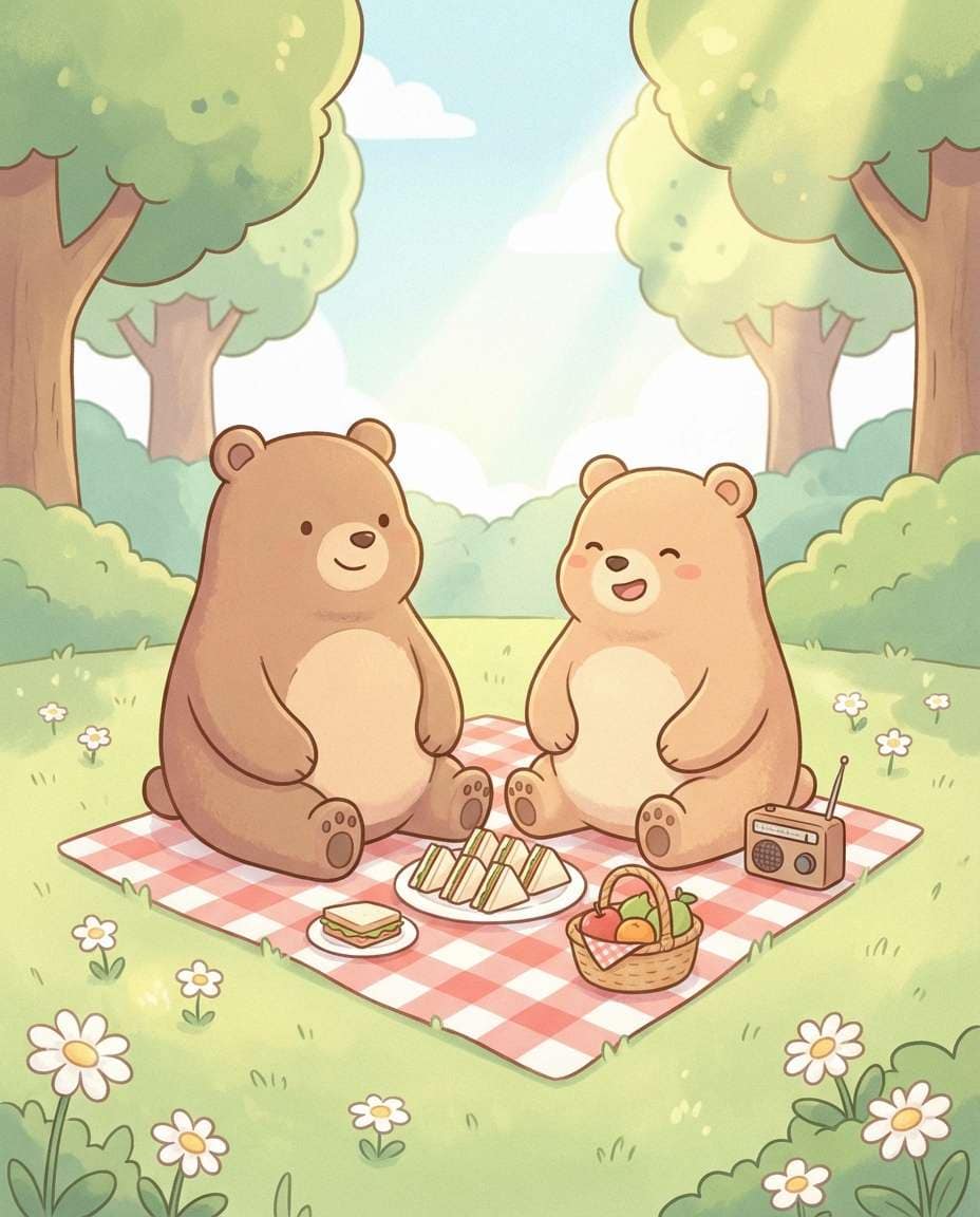 picnic bear friends photo