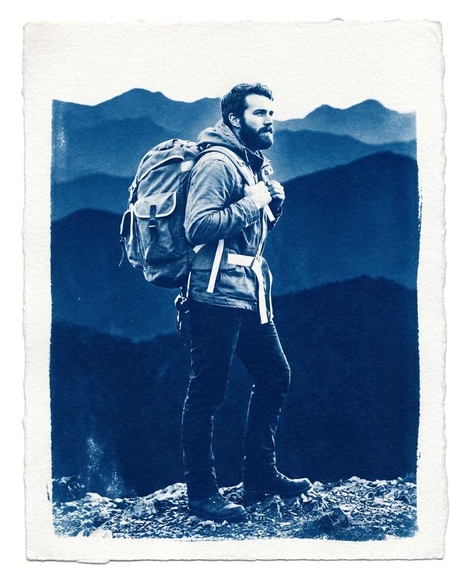 mountain hiker portrait photo