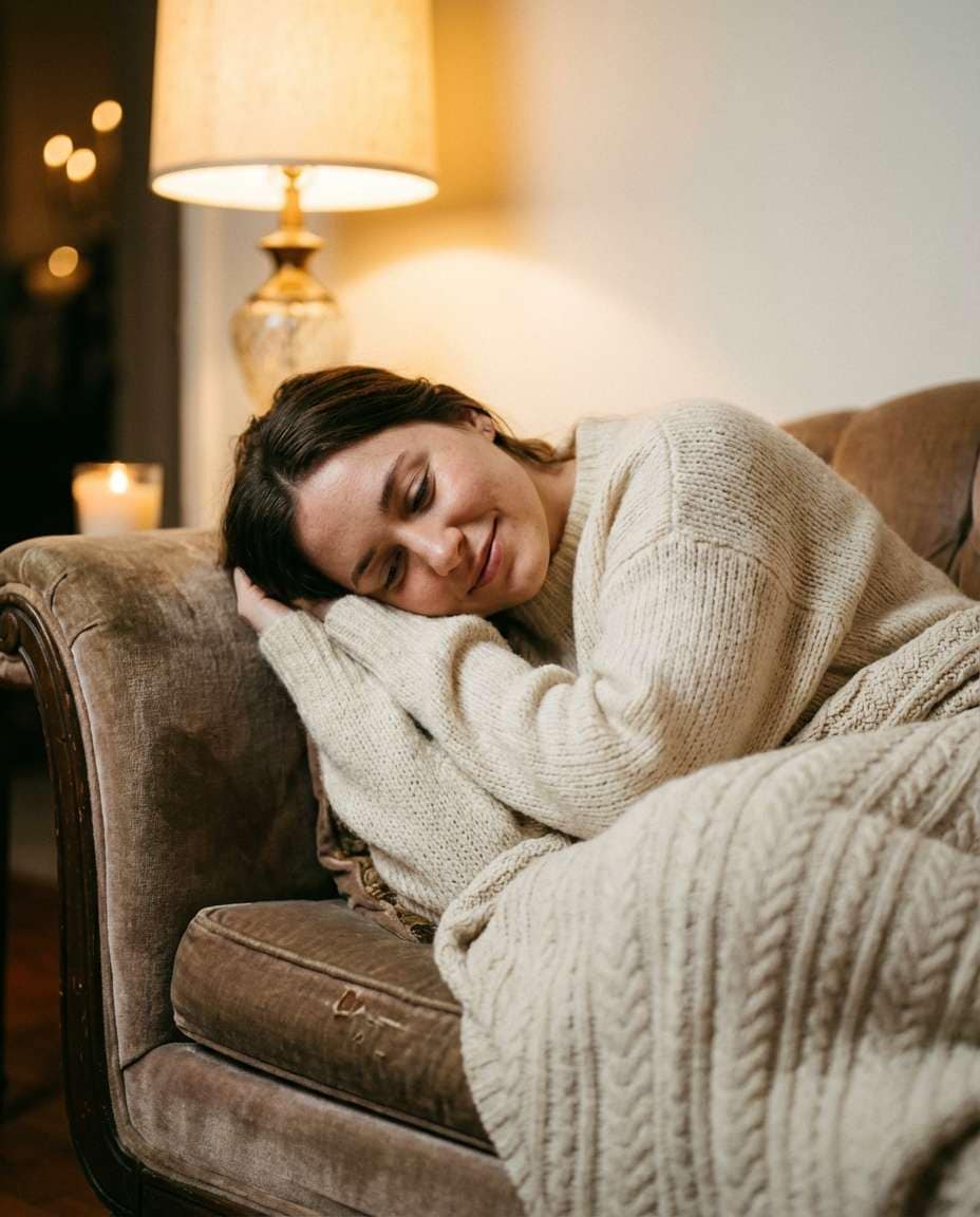 cozy sweater indoors photo