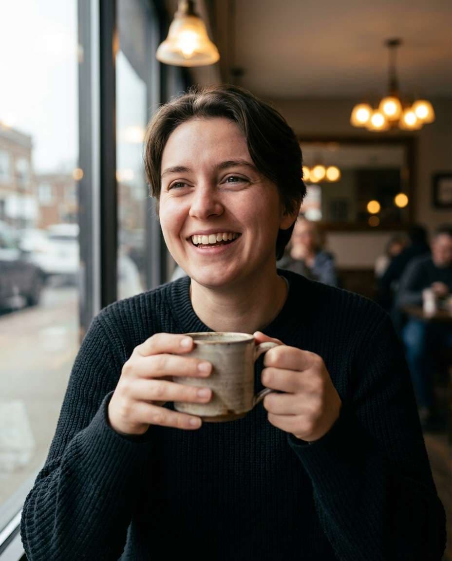 coffee shop window light photo