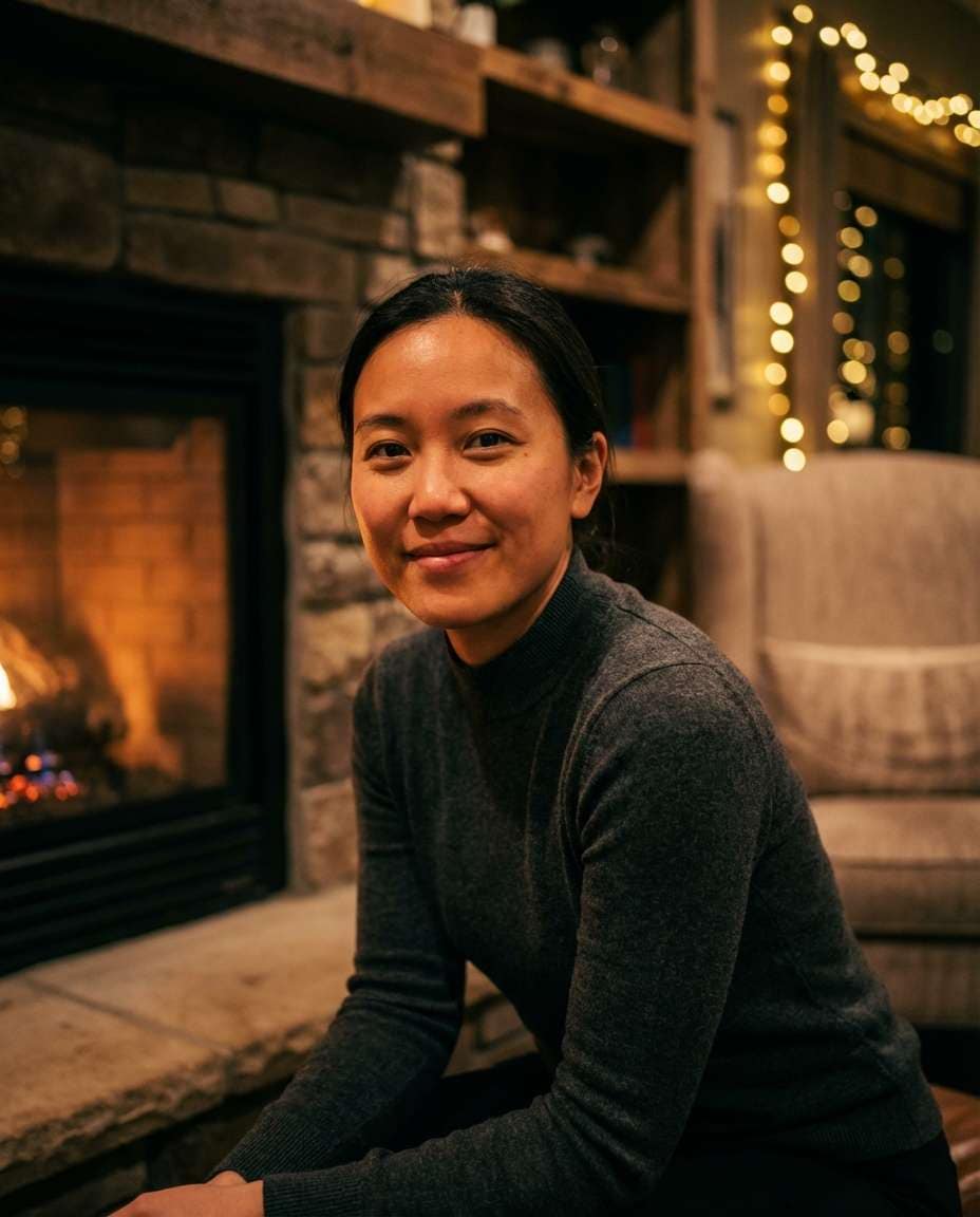 warm fireplace lounge photo