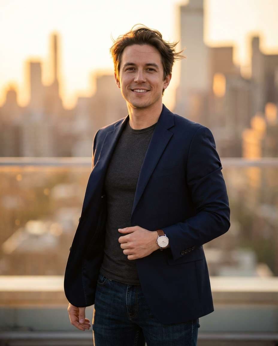 rooftop sunset glow photo