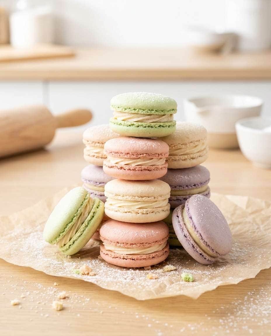 pastel macaron stack photo