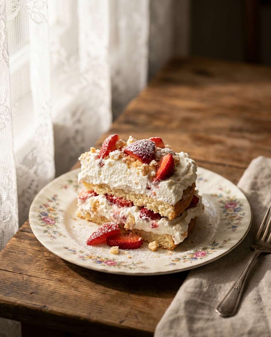 strawberry shortcake slice photo