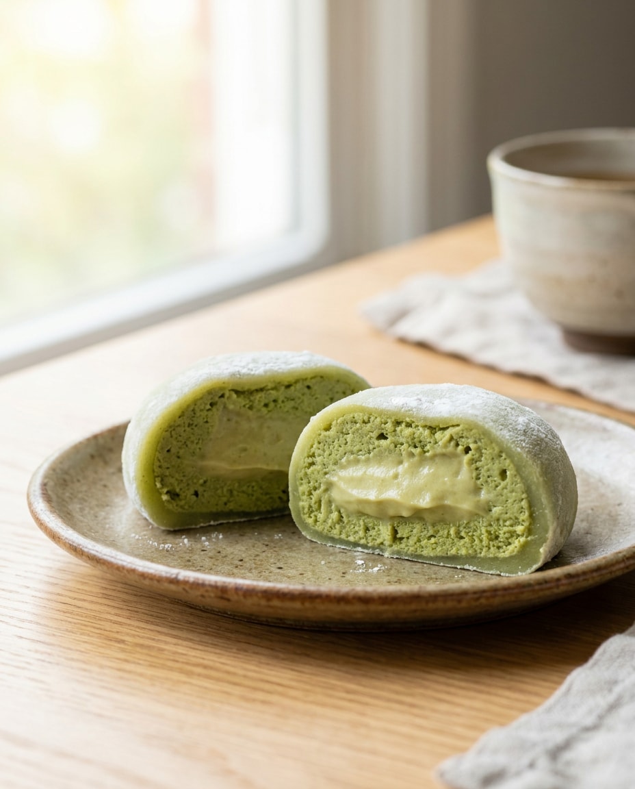 matcha mochi closeup photo