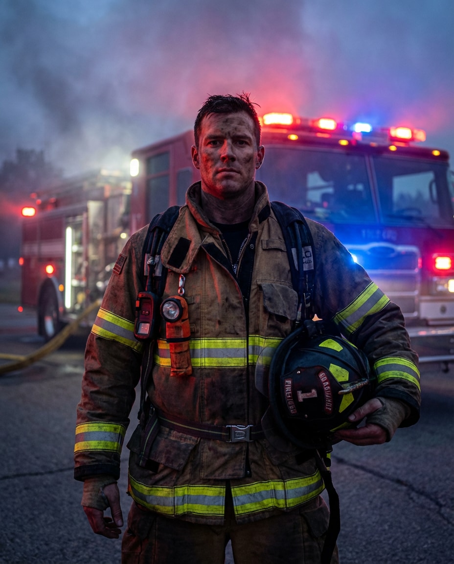 firefighter hero shot photo