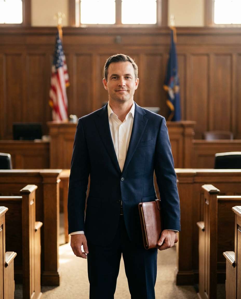 lawyer courtroom poise photo