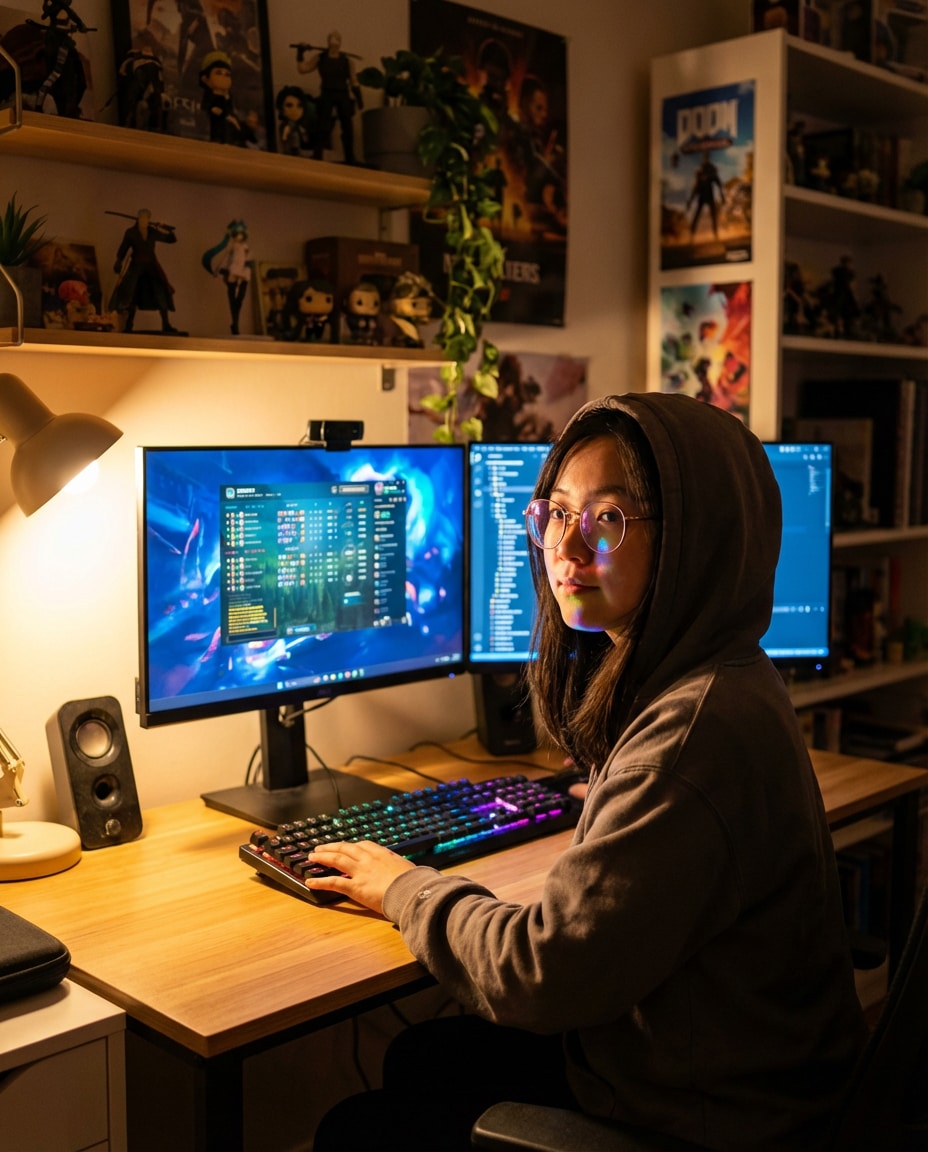 game dev studio glow photo