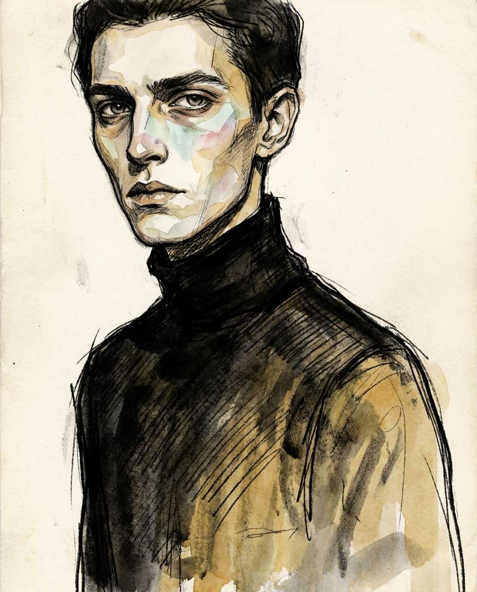 black turtleneck study photo
