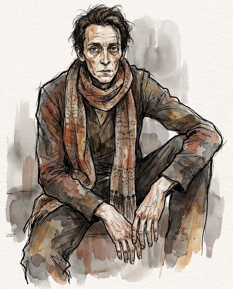 seated with scarf photo