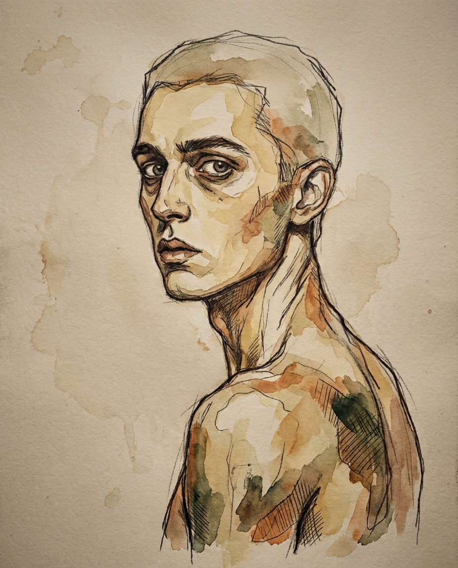 threequarter gaze study photo