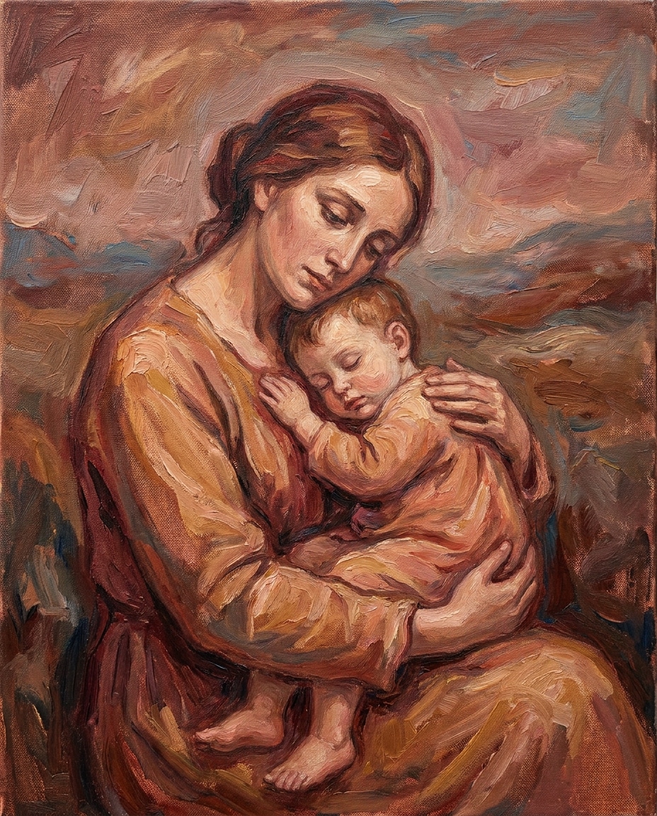 mother and child glow photo