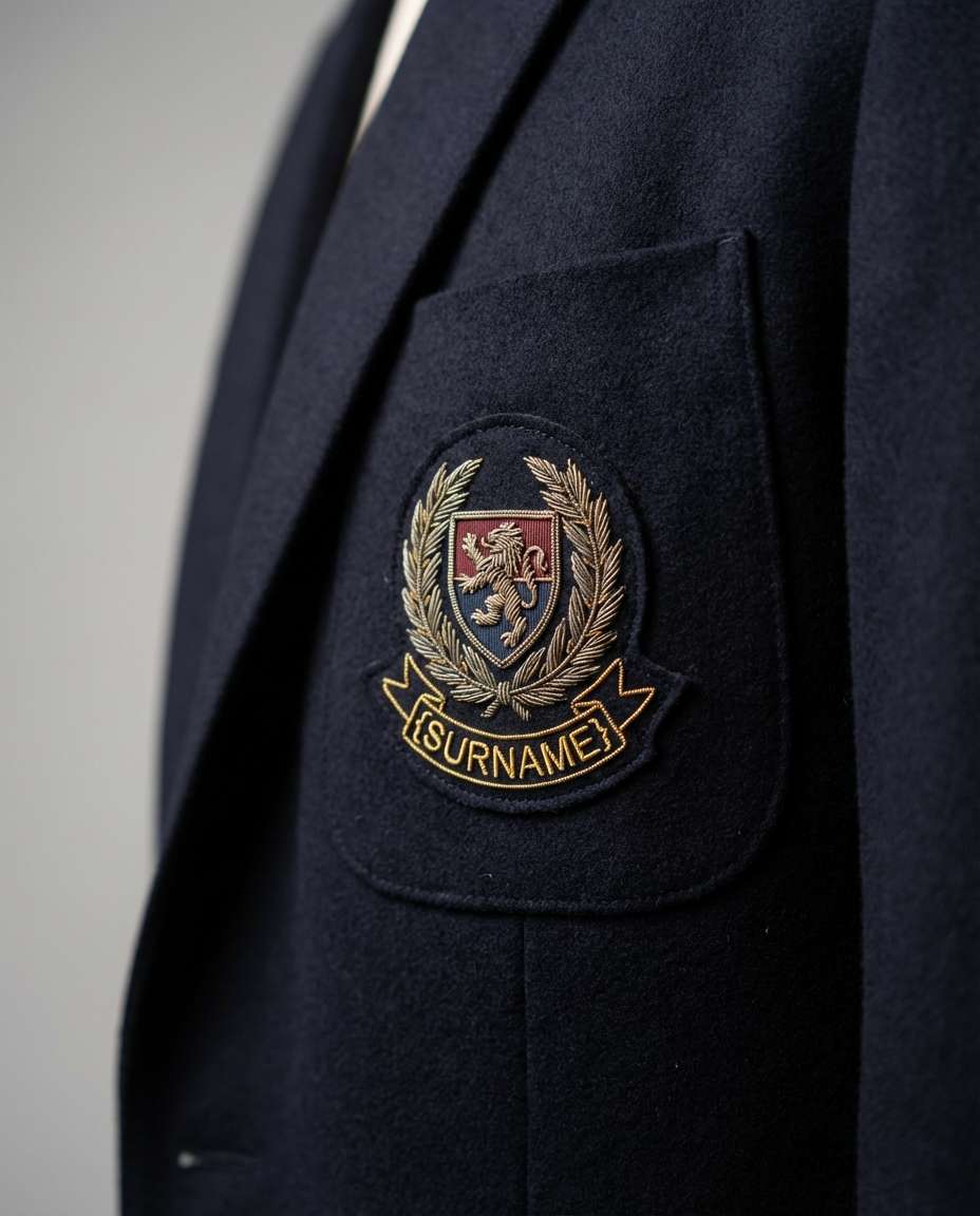 embroidered blazer patch photo