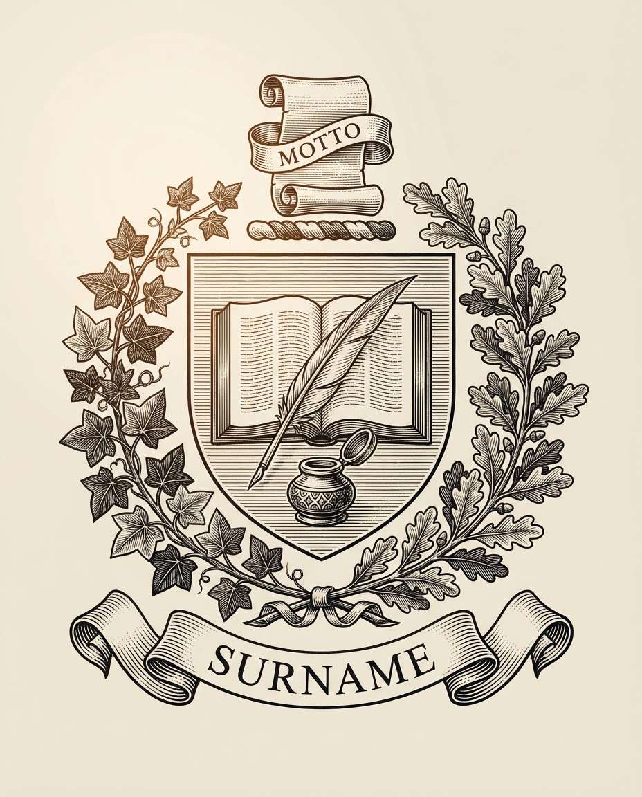 book and quill arms photo